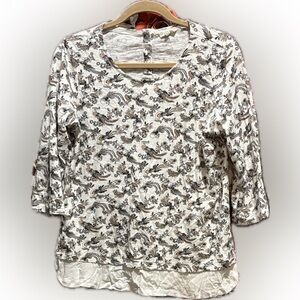 Fatface Ivory Birds Layered Top